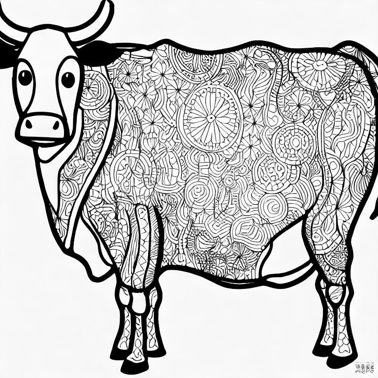 Coloring page of cow