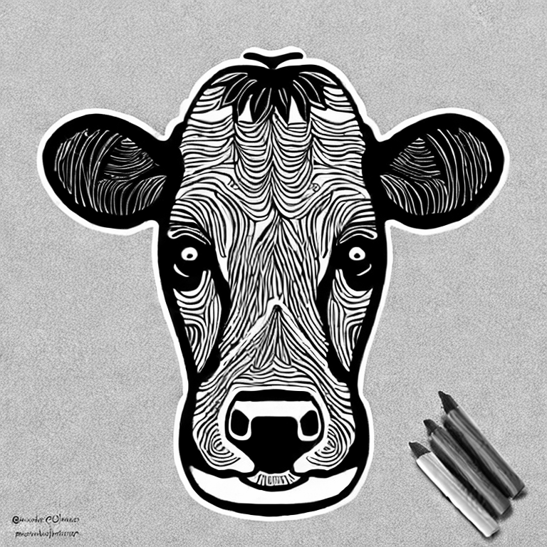 Coloring page of cow