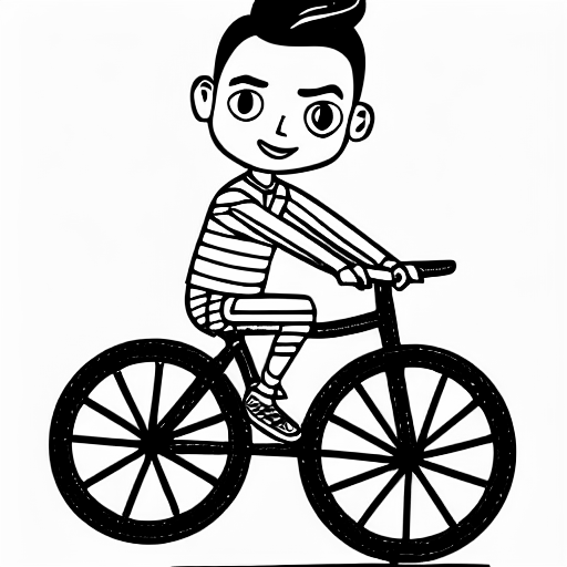 Coloring page of cristiano ronaldo riding a unicycle