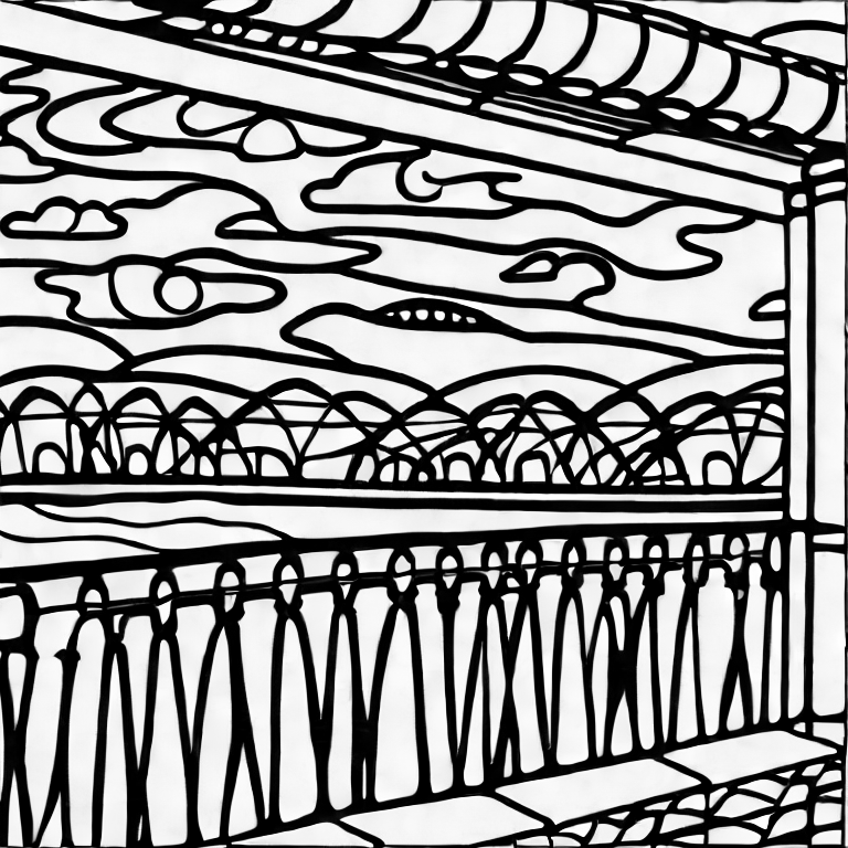 Coloring page of cruise balcony