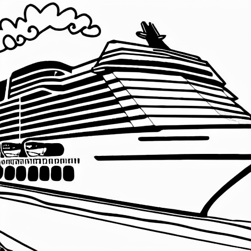 Coloring page of cruise ship