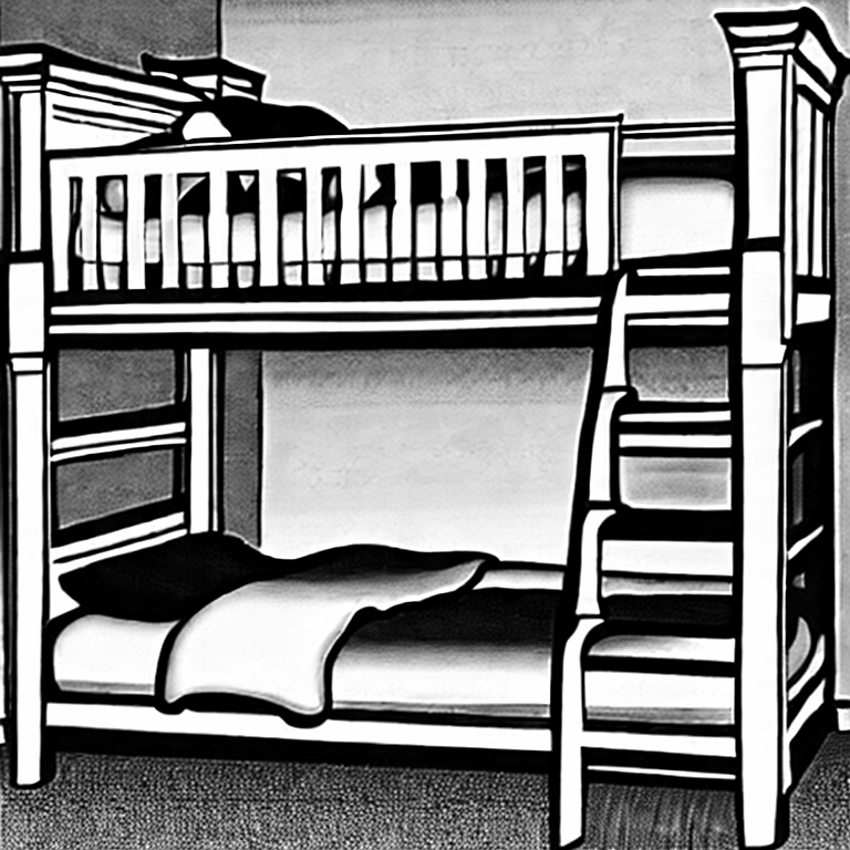 Coloring page of cruise suite bunk beds
