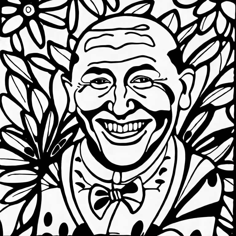 Coloring page of curly howard