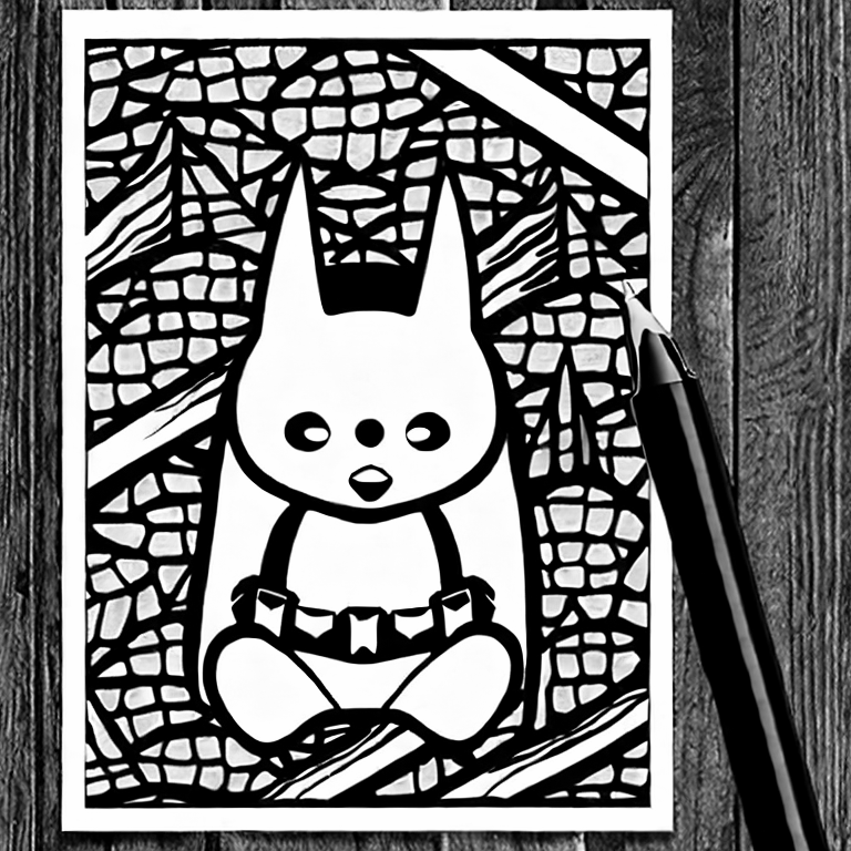 Coloring page of cute batman