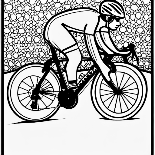 Coloring page of cycling peleton