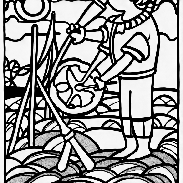 Coloring page of david and goliath