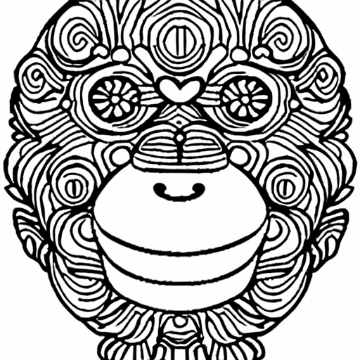 Coloring page of deep monkey
