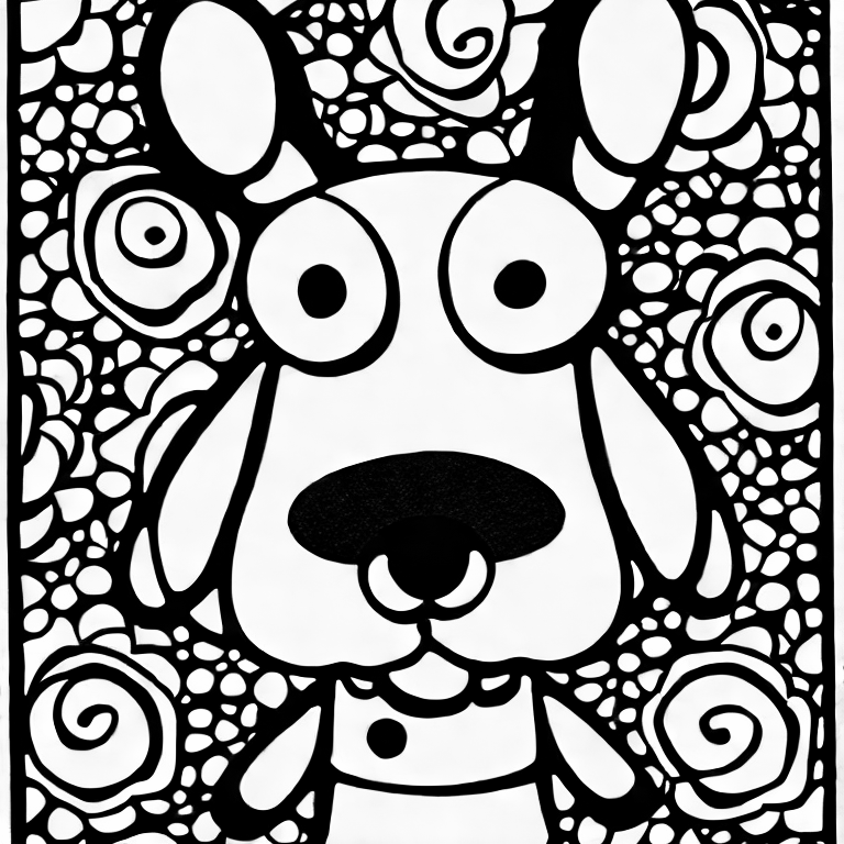 Coloring page of dog boy