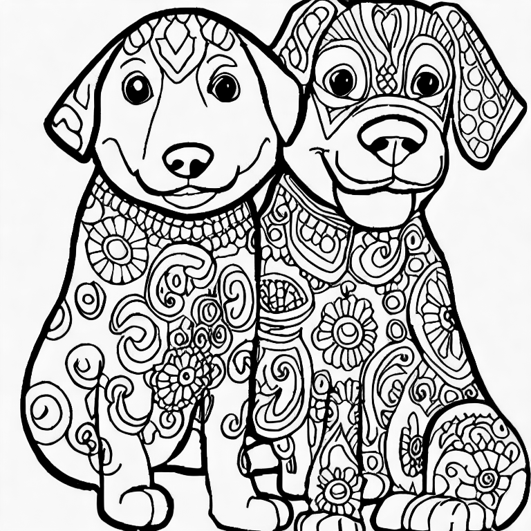 Coloring page of dogy