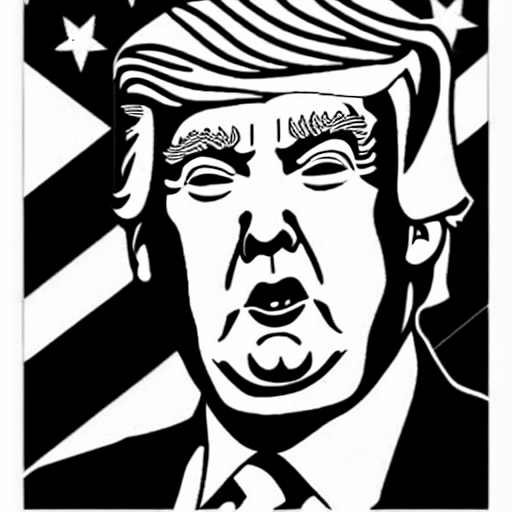 Coloring page of donald trump