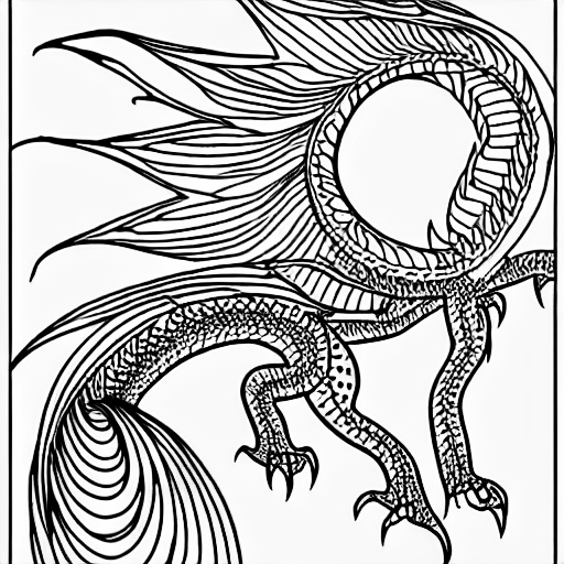 Coloring page of drache