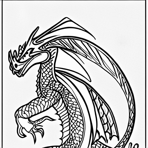 Coloring page of dragon