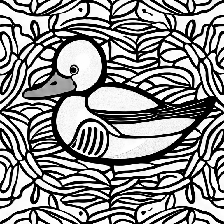Coloring page of duck