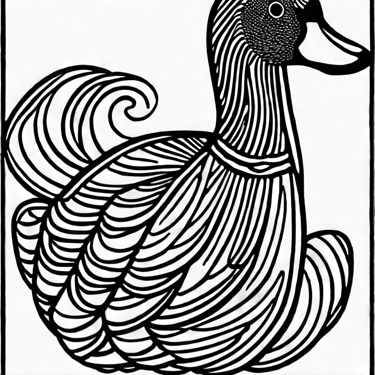 Coloring page of duck