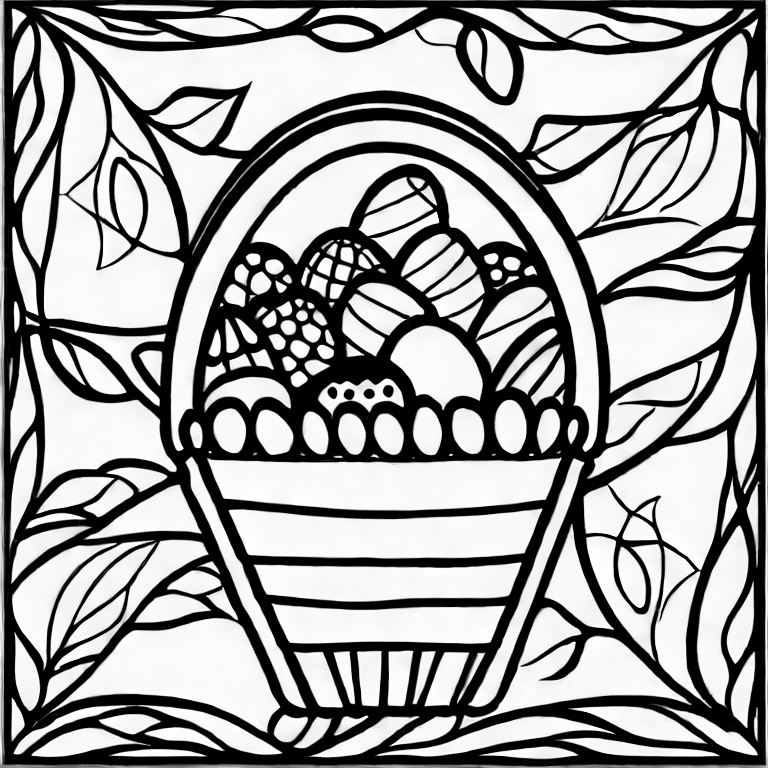 Coloring page of easter basket