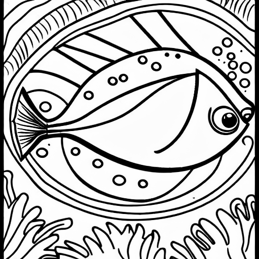 Coloring page of easy fish