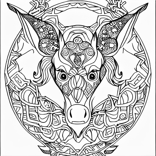 Coloring page of einhorn