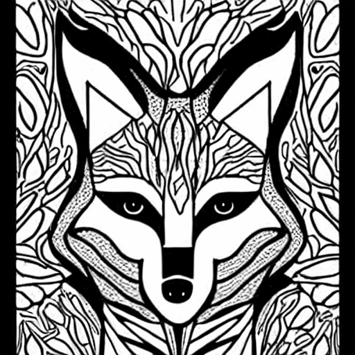 Coloring page of electronic foxes