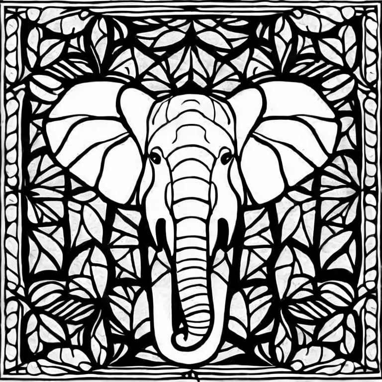 Coloring page of elefante