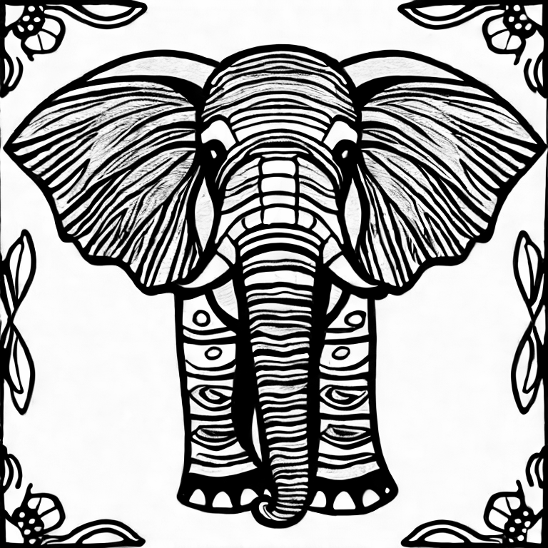 Coloring page of elephant