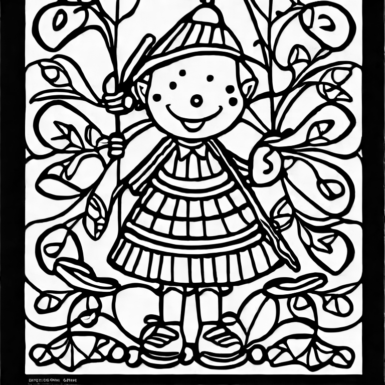 Coloring page of elf