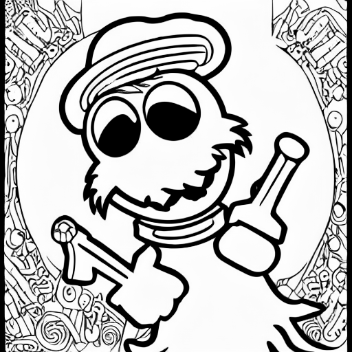 Coloring page of elmo the pirate