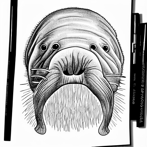Coloring page of elon musk a walrus
