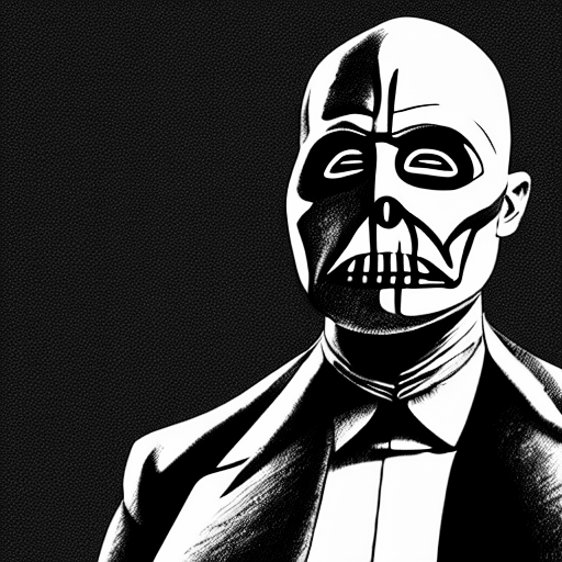 Coloring page of elon musk as voldemort vader