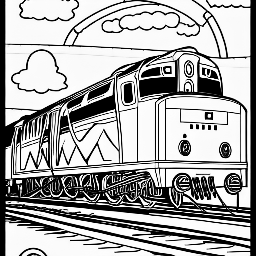 Coloring page of elon musk is a steam train