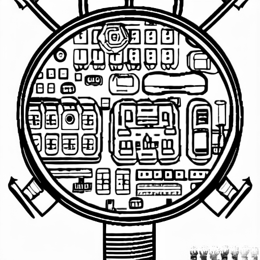 Coloring page of embroidery of electronics