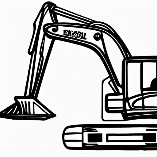 Coloring page of excavator