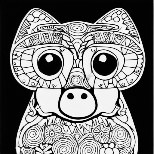 Coloring page of fantacy animals