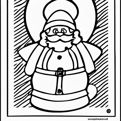 Coloring page of father christmas