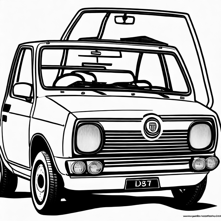 Coloring page of fiat 126p