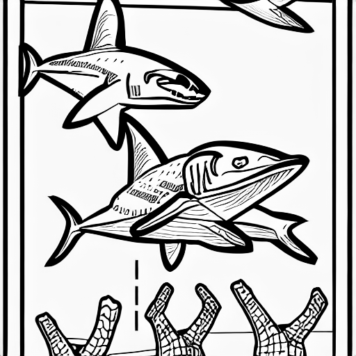 Coloring page of financial sharks take control