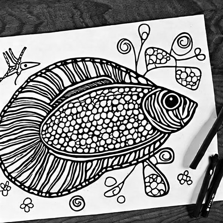 Coloring page of fish