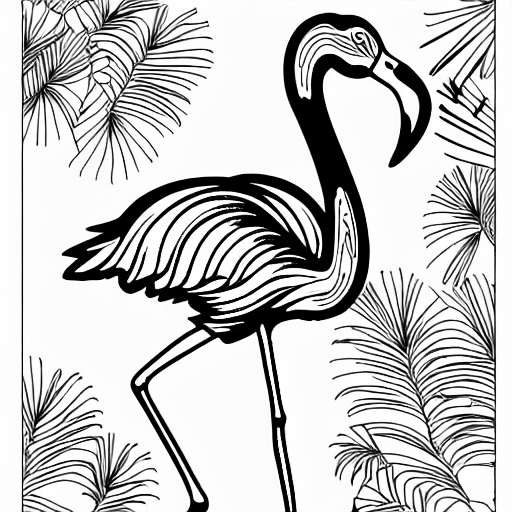 Coloring page of flamingo