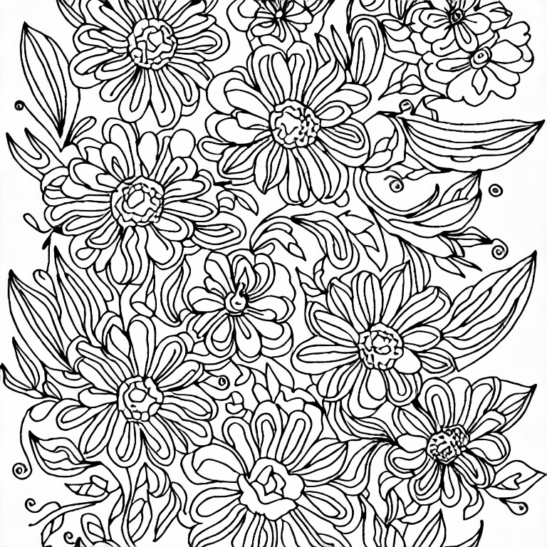 Coloring page of flower