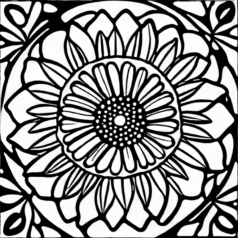 Coloring page of flower fit
