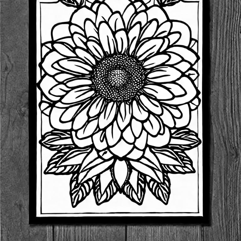 Coloring page of flower view