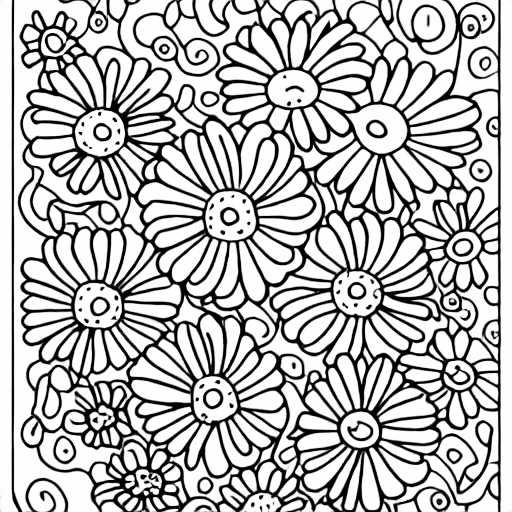 Coloring page of flowers