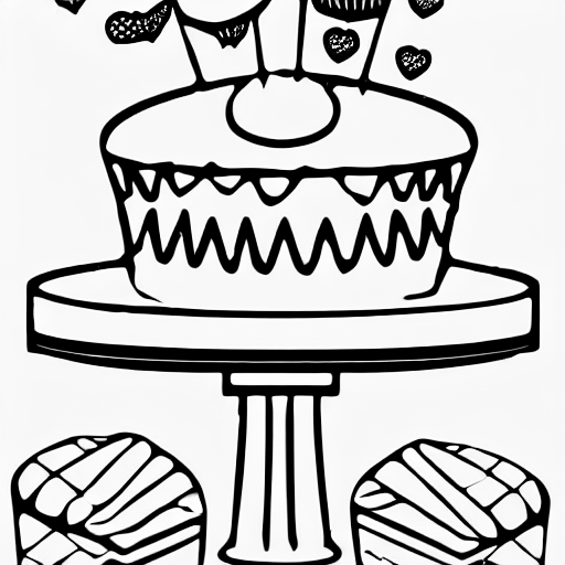 Coloring page of flying cake attack