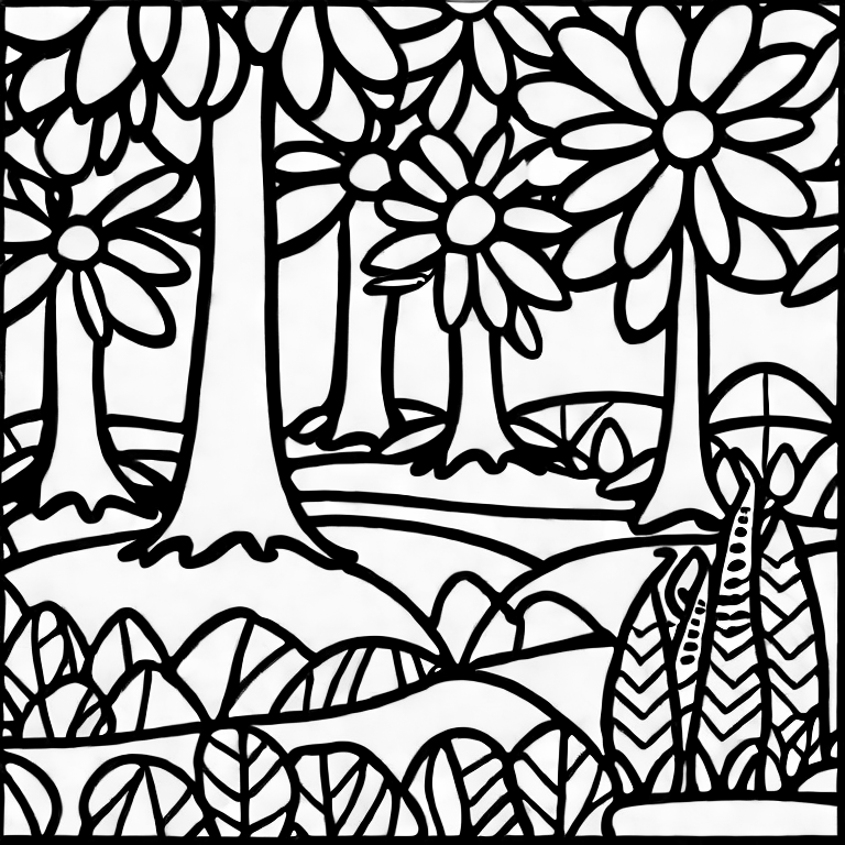Coloring page of forest