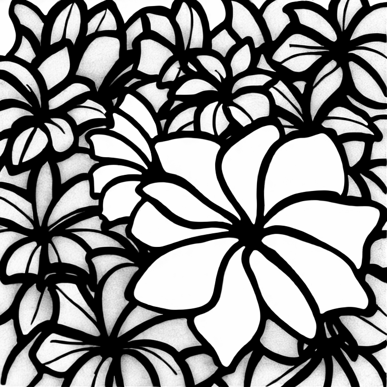 Coloring page of frangipani flower