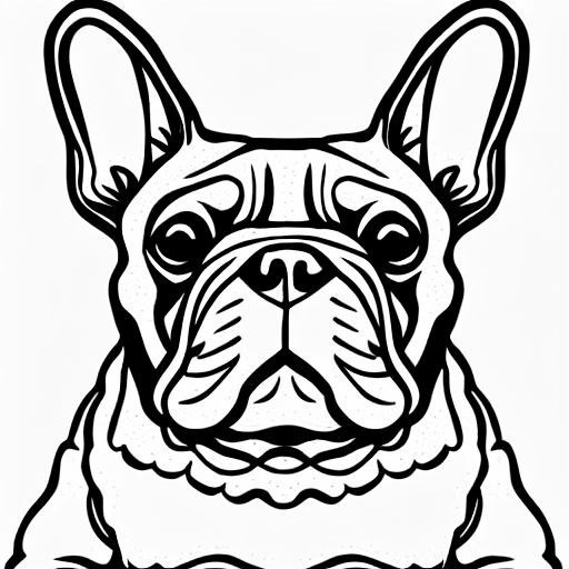 Coloring page of frenchie christmas
