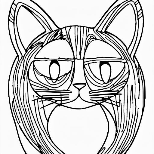 Coloring page of funny cat