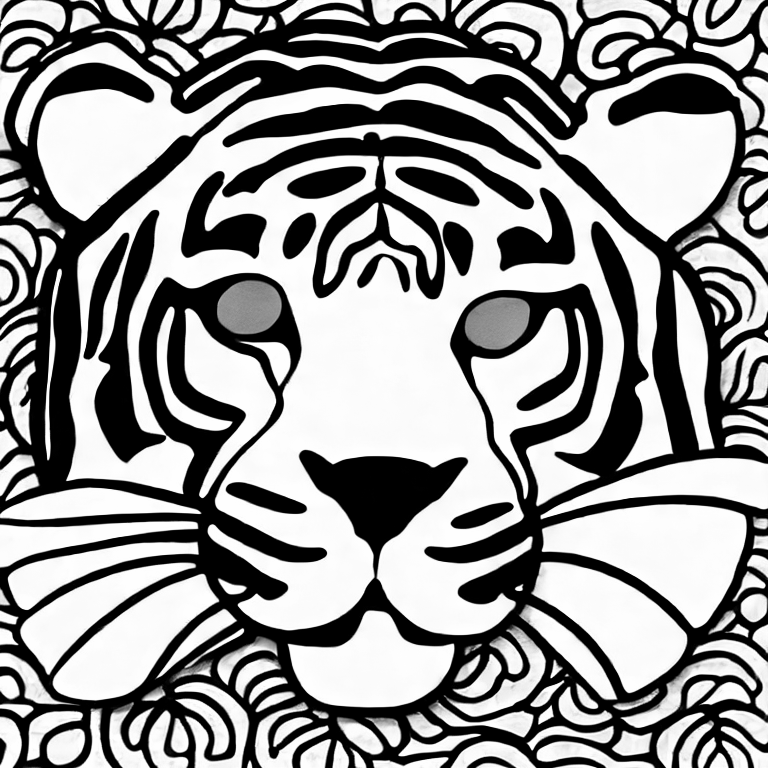 Coloring page of funy a tiger