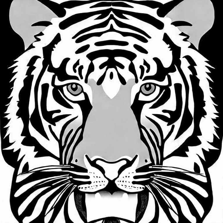 Coloring page of funy tiger