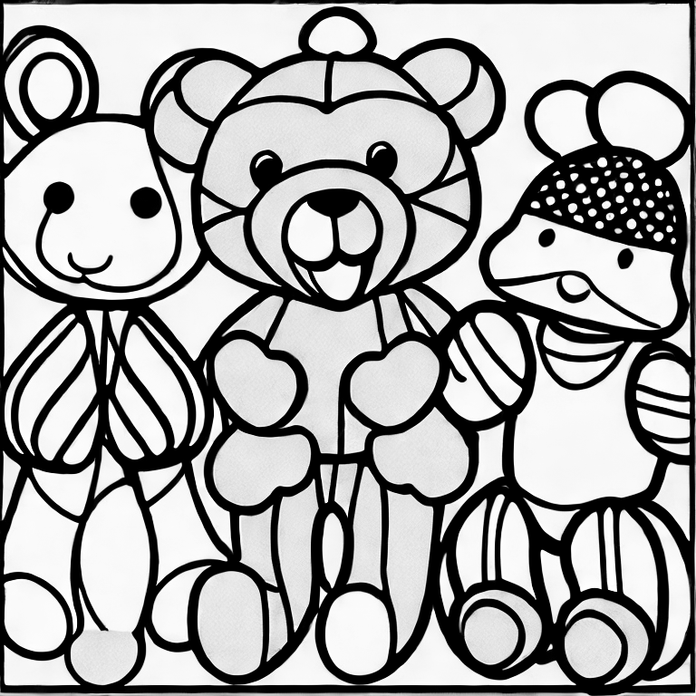 Coloring page of gambar boneka bear