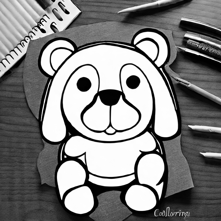 Coloring page of gambar boneka bear